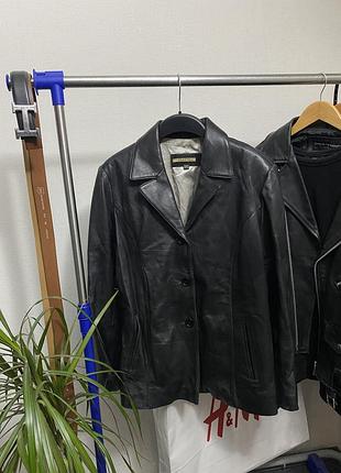 Шкіряний піджак жакет chantel вінтажний real leather пальто шкіра куртка кожа 3