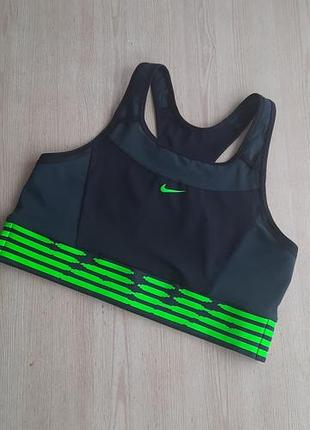 Оригінальний жіночий топ з підтримкою nike dri-fit xl чорний naija super eagles для тренувань з акцентним лого яскраво-салатна резинка ідеальний стан