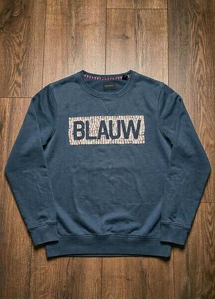 Світшот чоловічий scotch & soda синій з написом blauw