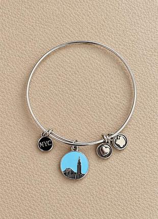 Оригинальный американский браслет alex and ani nyc new york made in usa с подвесками шармами alex & ani из сша
