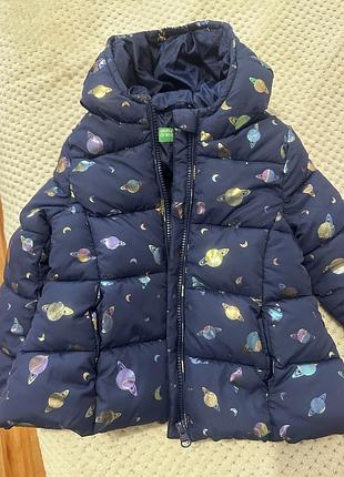 Куртка дитяча benetton демісезонна синя з принтом 92-98 см