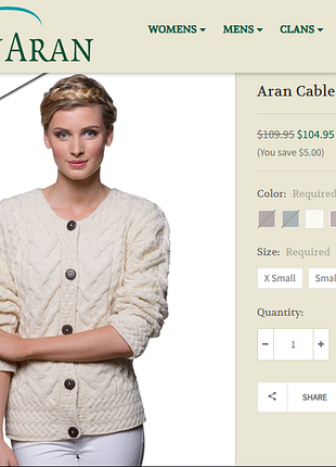 Aran sweater market белая кофта ирландская шерсть меринос р 48-50