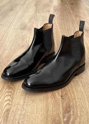 Черевики чоловічі loake ascot челсі чорні, eu 43,5-44