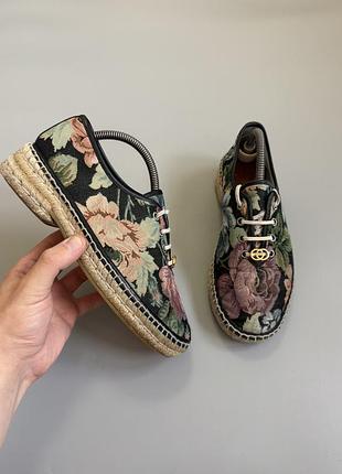 Эспадрильи gucci espadrillas tela floreale gg uomo 39(25см)
