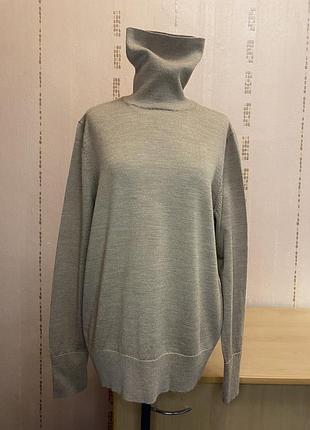 Шерстяной гольф водолазка gap 100% merino wool (размер l) / бежевый мериносовый свитер в идеале
