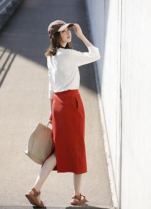 Міді спідниця жіноча uniqlo в рубчик