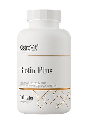 Біотин 2500 мкг з цинком і селеном для волосся, шкіри і нігтів ostrovit biotin plus 100 таблеток