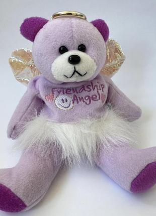 Коллекционный розовый мишка ангел ty beanie baby angel