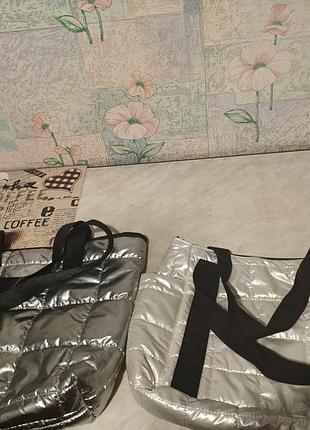 Сумки жіночі стьобані сріблясті