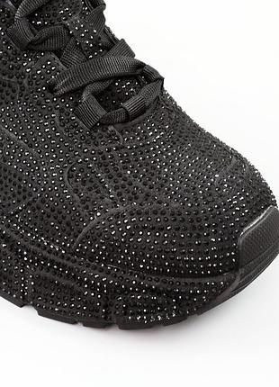 Стильні жіночі кросівки в стразах типу balenciaga black diamond