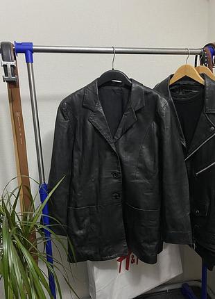 Шкіряний піджак жакет mode вінтажний real leather пальто шкіра куртка кожа 3