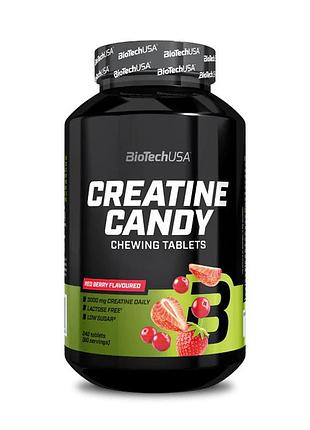 Креатин моногидрат 3 г креатина на порцию для набора массы biotechusa creatine candy 240 жевательных таблеток красные ягоды