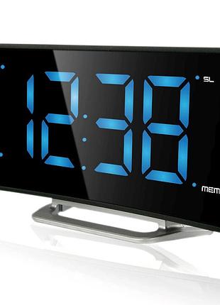 Годинник настільний з радіо technoline wt460 blue led black/silver (wt460 blaue led)