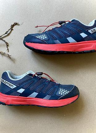 Кроссовки треккинговые подростковые для мальчика salomon 37 размер стелька 22,5 см | синие