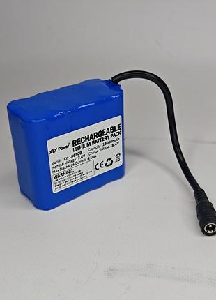 Акумулятор для коропового кораблика flytec li-ion 7.4v 18000mah посилений, 8 елементів, роз'єм dc