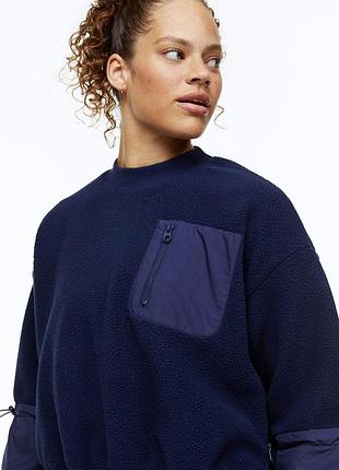 Свитшот тедди флис move/h&amp;m оверсайз укороченный состояние нового