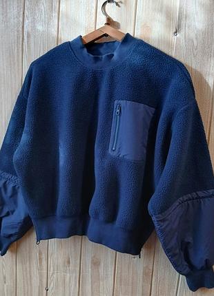 Світшот тедді фліс move/h&m оверсайз вкорочений стан нового 9