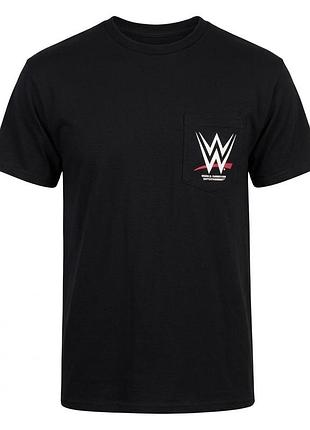 Черная футболка с принтом wwe wrestling