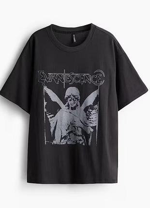 Футболка серая с принтом evascence h&amp;m divided