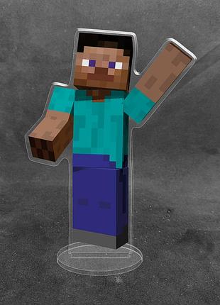 Акриловая коллекционная фигурка minecraft (майнкрафт) - стив 15 см