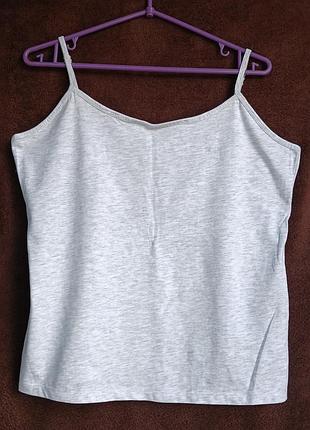 Майка женская светло серая меланж, xl, eur 46-48