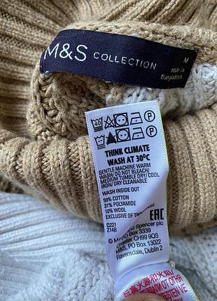 Светр m&s colour block roll neck jumper with wool 4