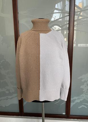 Светр m&s colour block roll neck jumper with wool 6
