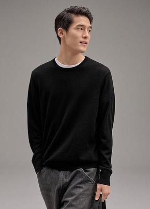 Джемпер чоловічий uniqlo вовняний светр із тонкої мериносової вовни