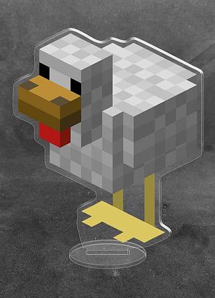 Акриловая коллекционная фигурка minecraft (майнкрафт) - курица 10 см