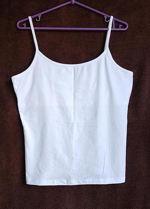 Майка женская белая, двойная на груди, l, eur 42-44
