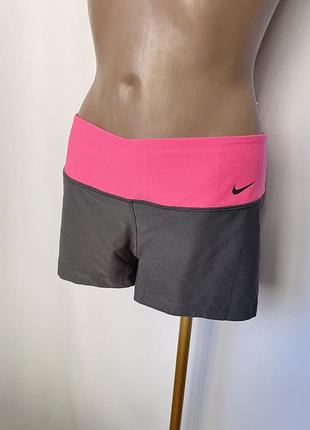 Nike спортивные шорты короткие серые розовые шортики для спорта для тенниса паддл