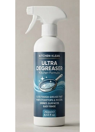 Ultra degreaser спрей для очищення кухні та видалення жиру з кухонних поверхонь флакон з розпилювачем 250 г