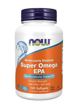 Омега-3 рыбий жир epa 360 мг, dha 240 мг для женщин, мужчин и спортсменов now super omega epa 120 мягких капсул