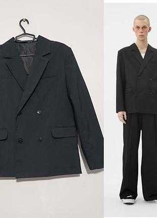 Weekday leo: relaxed blazer блейзер  пиджак свободного кроя, черный размер 48 /м