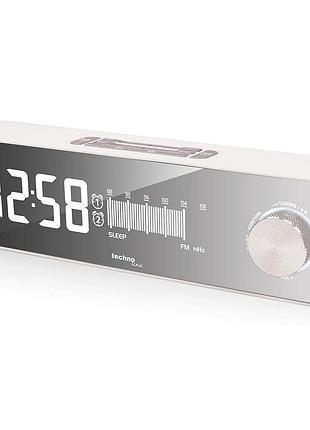 Годинник настільний з радіо technoline wt483 white/silver (wt483)
