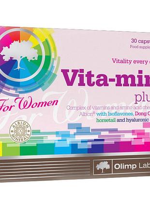 Витамины для женщин с хелатами albion и гиалуроновой кислотой для иммунитета olimp vita-min plus for women 30 капсул