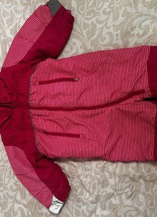 Зимовий комбінезон для дівчаток h&m демісезонний у смужку червоний