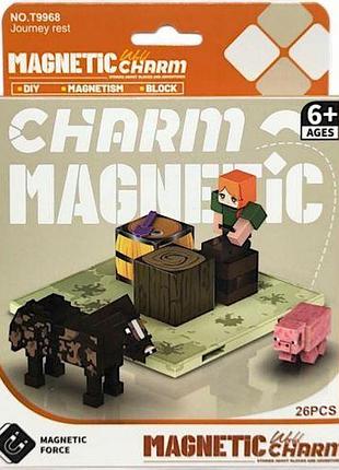 Конструктор магнітний "minecraft", 26 деталей