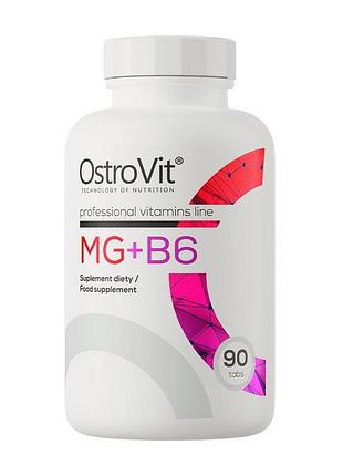 Магній в6 цитрат, 375 мг на порцію для сну і нервової системи ostrovit mg + b6 90 таблеток