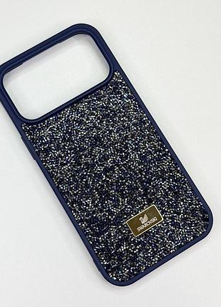 Оригинальный чехол swarovski для iphone 18 pro max (blue)