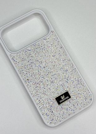 Оригінальний чохол swarovski для iphone 18 pro max (white)