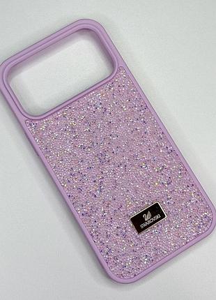 Оригінальний чохол swarovski для iphone 18 pro max (light pink)