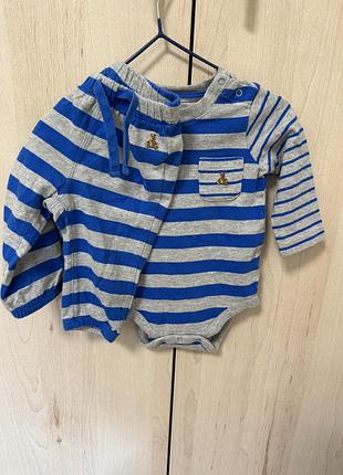 Комплект для хлопчика gap, боді та штанці, в смужку