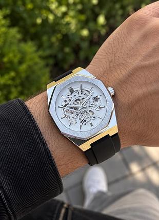 Наручний годинник для чоловіків forsining 8289 silver-white з механічним автопідзаводом, корпус 41 мм, ремінець 24 см