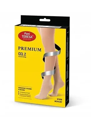 Колготи компресіні для вагітних pani teresa premium ccl 2 клас, світло-бежеві