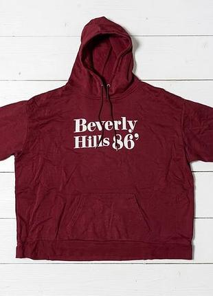 Винное оверсайз-худи primark beverly hills в размере 2xl