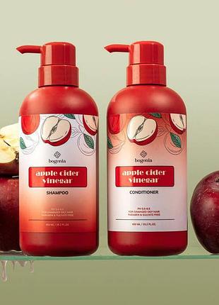 Набір шампунь та кондиціонер bagnolia apple cider vinegar 450мл