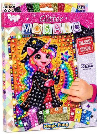 Креативна творчість "блискуча мозаїка magic pony" бм-04-09 серії "glitter mosaic"