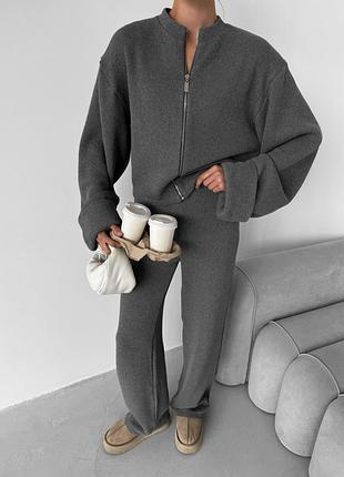 Жіночий костюм pro comfort графітового кольору, штани s, зіп xs-s