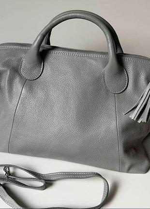 Большая итальянская кожная сумка genuine leater
